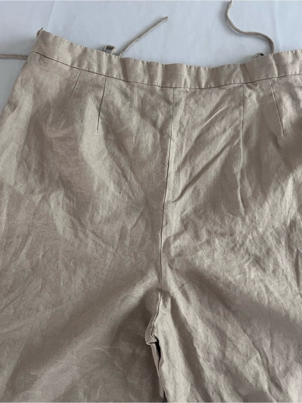 Jillian Jones Women Wide Leg 100% Linen Blend Pants With Bow Detail - Picture 3 of 13